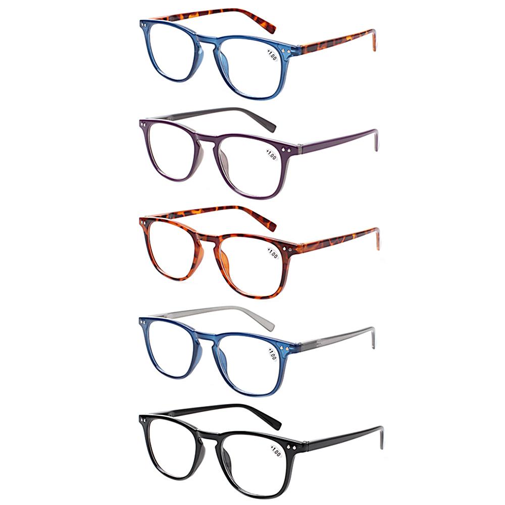 

Turezing 5 Pack Reading Glasses For Women Men Ultralight Hd Lenses Prescription Glasses Optical Lenses +6.0