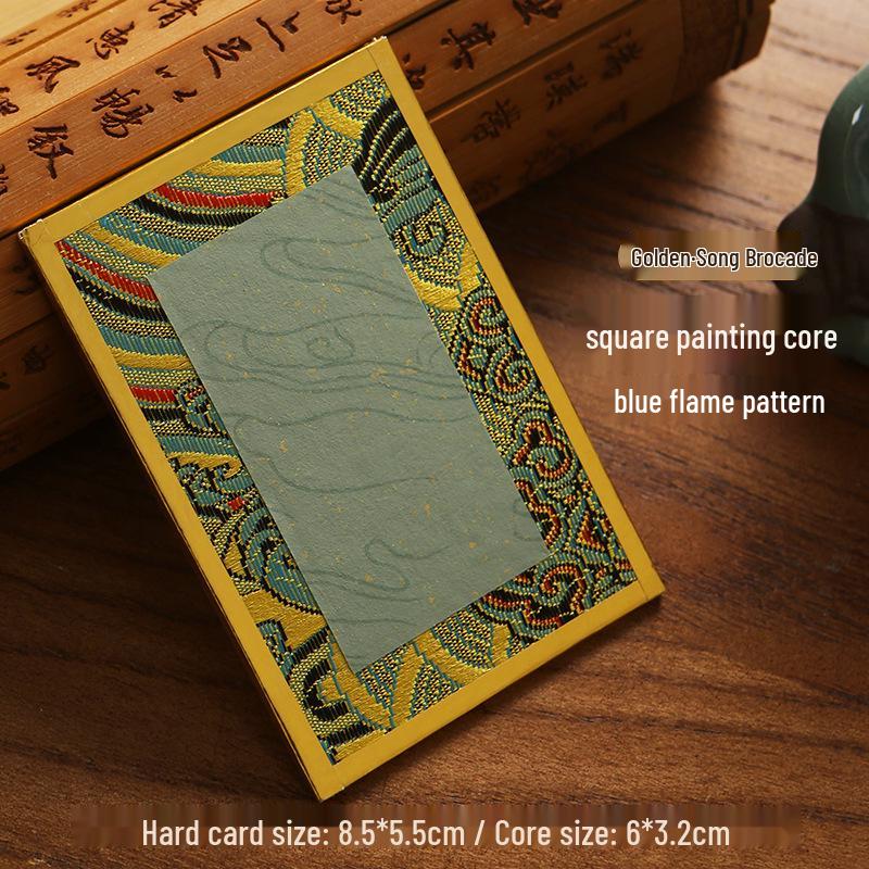 Calligraphy Desk Ornament: Creative Song Brocade Display, Xuan Paper DIY Card, Decorative Cultural Picture Frame Gift