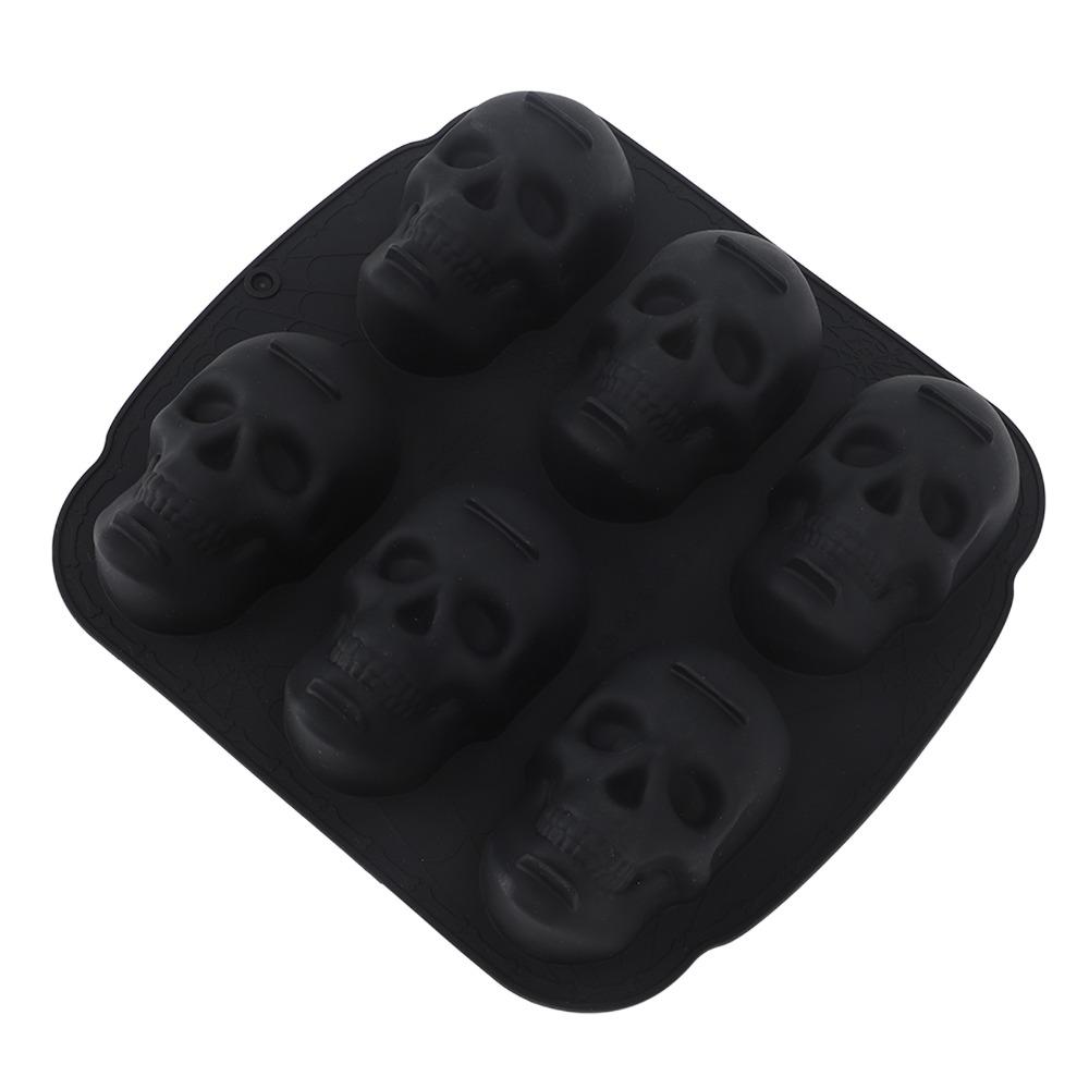 Elasticity Skeleton Head Cake Mold Silicone Skull Baking Mold Cake Biscuit Chocolate Candy