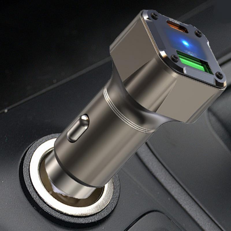 USBC Car Charger Fast Car Charger 30W Car Adapter With Safety Hammer Design USB Car Adapter Multi-Function Car Charger Adapter