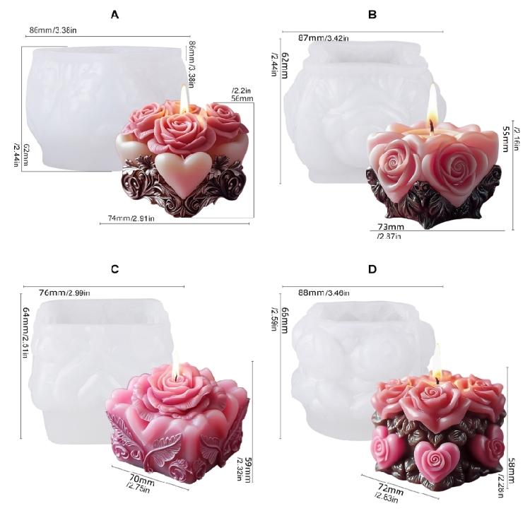 Rosenblumen Silikon Kerzenformen für Epoxidharz Kerzen Seifen und Kunsthandwerksprojekt Geprägte Blume Silikon Seifenformen