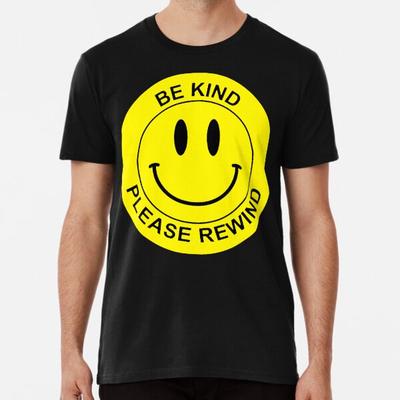 Be Kind Rewind Smiley // Koszulka VHS Lata 80. Nostalgia S-5XL Najlepsza koszulka