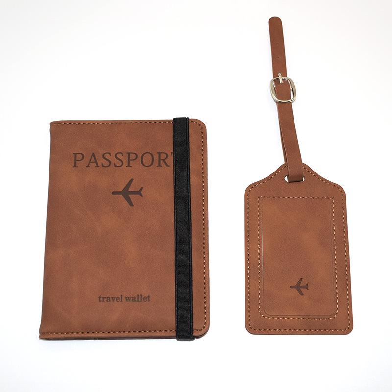 Multicolor PU Leather Passport Cover & Luggage Tag Set