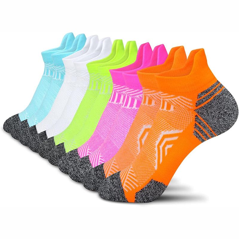 5 Pack Sport Ankle Womens Socks Athletic Running Compression Socks for Women Cozy Low Cut Performance Soft Tab Socks