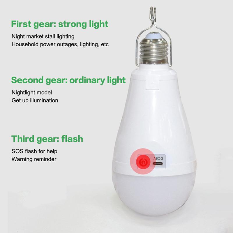 Flicker-Free Led Bulb Light Portable 20W 30W Emergency Bulb Courtyard Outdoor Bulb Power Failure Emergency