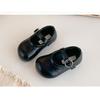 Solid Color Retro Simple Versatile Korean Style Girls Little Leather Princess Shoes Soft Sole Lightweight Comfortable