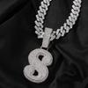 THE BLING KING Big Bold Single Letter Pendant Initial Letter A-Z Micro Paved Out 5A Cubic Zirconia Charm Necklace Hiphop Jewelry