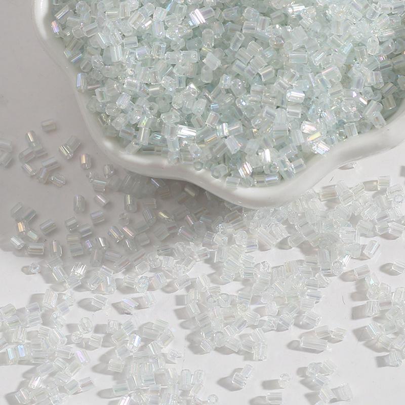 

Цветная H-трубка с серебристым бисером для изготовления украшений своими руками, ручной вышивки крестом, заколок для волос, свадебного платья и аксессуаров для сумок 15g/bag Approx. 700 beads