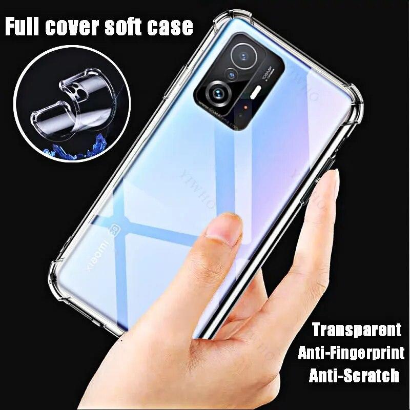For Xiaomi 11T Clear Phone Mykt deksel HD Transparent for Xiaomi 11 T 6,67" 21081111RG Støtsikkert anti-ripe deksler Shell Safety