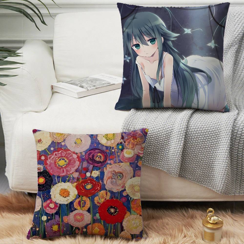 Saya No Uta Das Lied von Saya Kissenbezug Plüschstoff Weicher Kissenbezug Beidseitig bedruckt Kissenbezug Haushaltsgeschenke