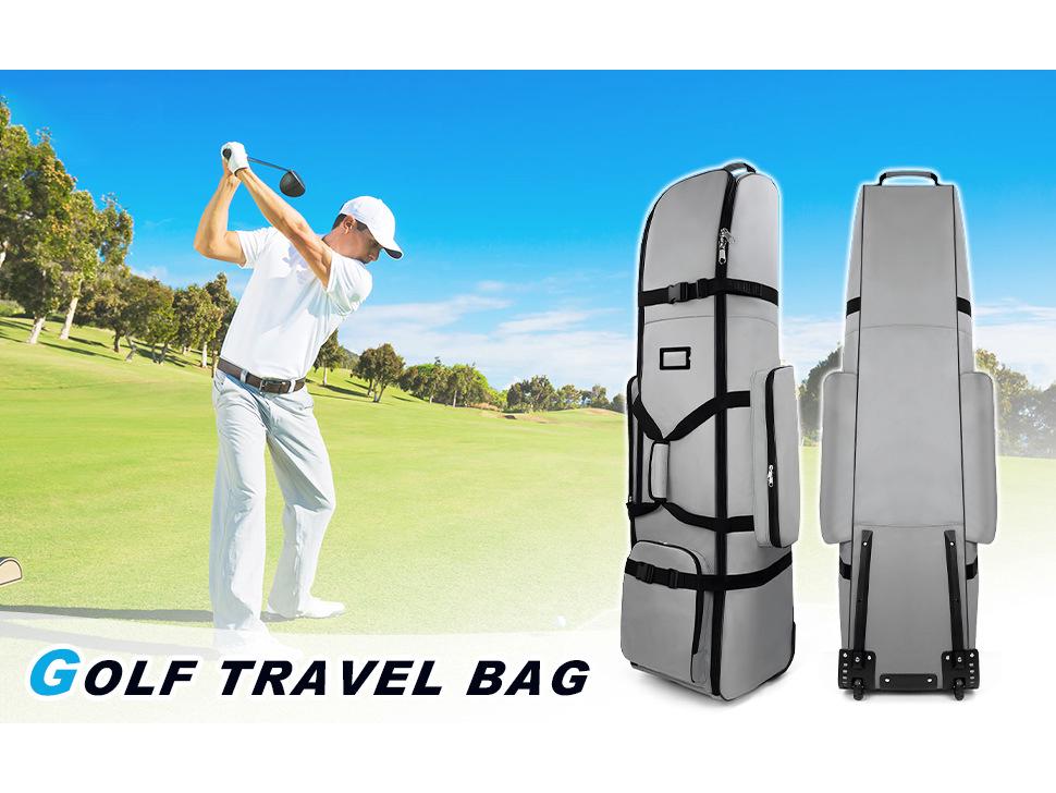 Golf Airline Travel Bag, Thickened 900D Waterproof Fabric with Durable Tank Wheels