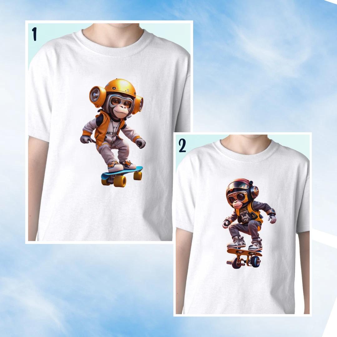 Chimpanzee kids boys T-Shirt chimp tee funny animal monkey gift top s s kids baby 130