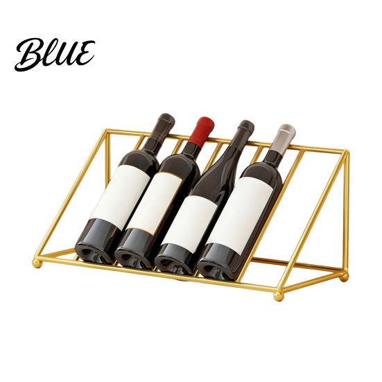 Small Wine Storage Iron Art Liquor Display Bottle for Kitchen Shelf Tilted Rack Modern Holder Stand Style Holder Home