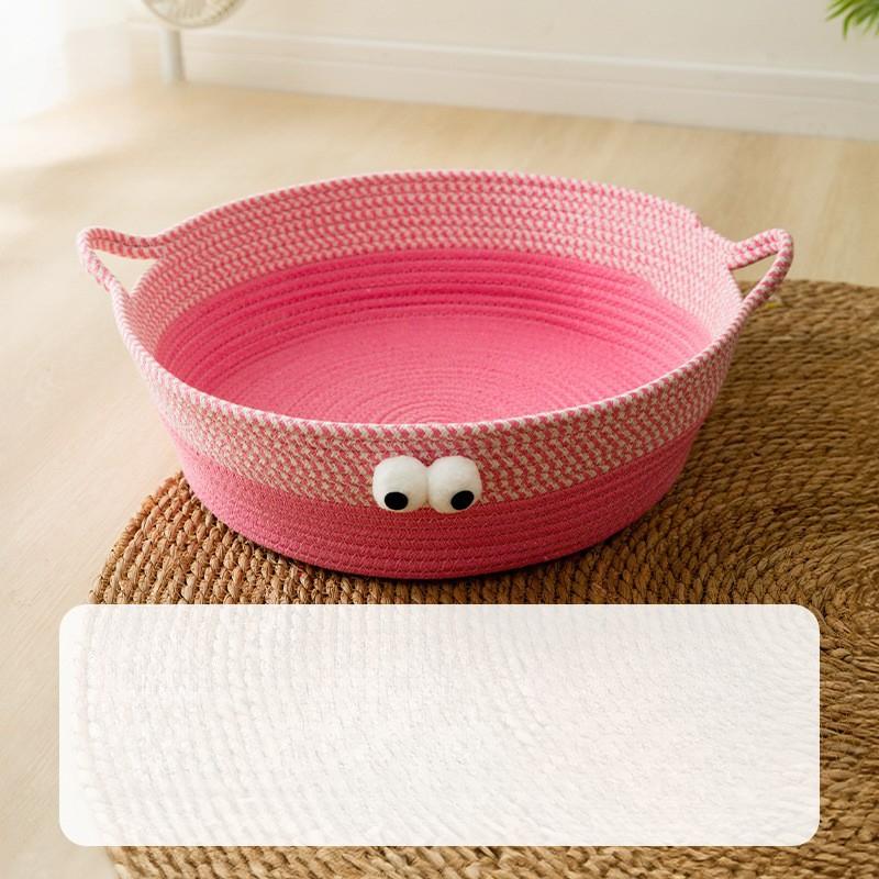 

Собачья будка для собак на весну и лето с милым медведем из хлопковой веревки для маленьких и средних собак и кошек, будка для кошек на четыре сезона, плетеная веревка, будка для домашних животных L 47*40*15cm