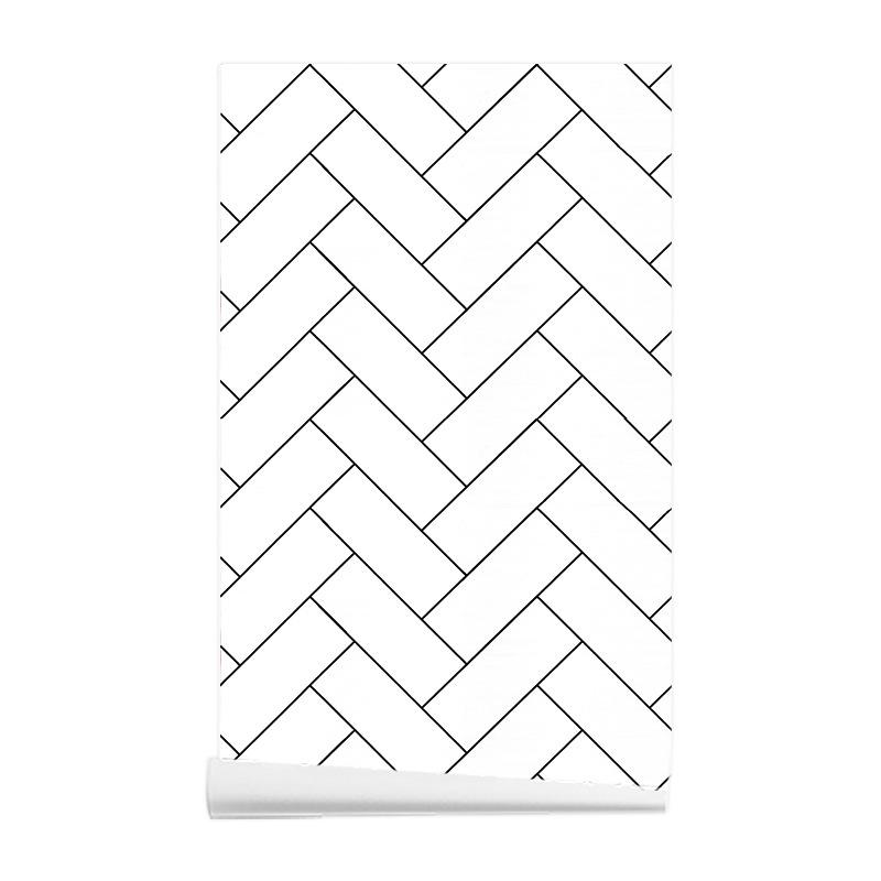 Bamboo Wallpaper Modern Geometric Contact Paper Black Stripes Detachable Self-adhesive Wallpaper Wall Covering Home Decoration