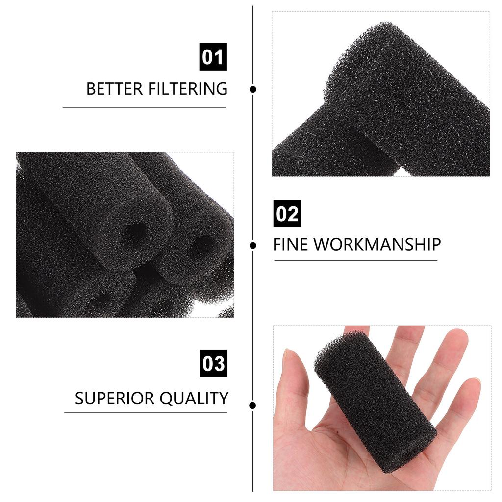 10Pcs Fish Tank Pre Filter Sponge Sleeves Easy Install Filter Cover for Aquarium Inlet Tube Protection Filtration Sponge