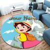 Autumn Harvest Journey Custom Name Round Area Rug Carpet Rug For Living Room Bedroom Sofa Playroom Decor Nonslip Floor Mat