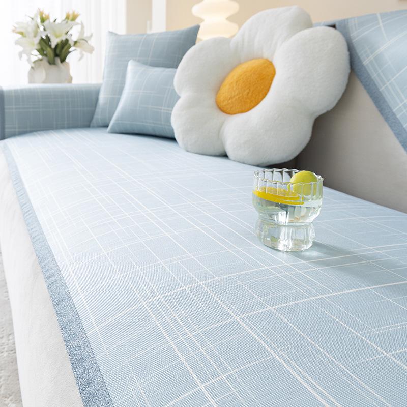 Summer Ice Silk Summer Mat Sofa Cushion Non-Slip Cover Cover Cool Breathable Multifunctional High-Grade Cover Cloth Summer Seat Cushions