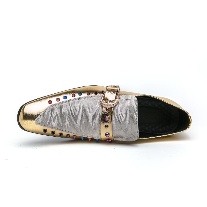 Formal Leather Business, Partry, Wedding Shoes Flats! Fashion Leather Shoes for Man Pointed Metal Toe Buckles