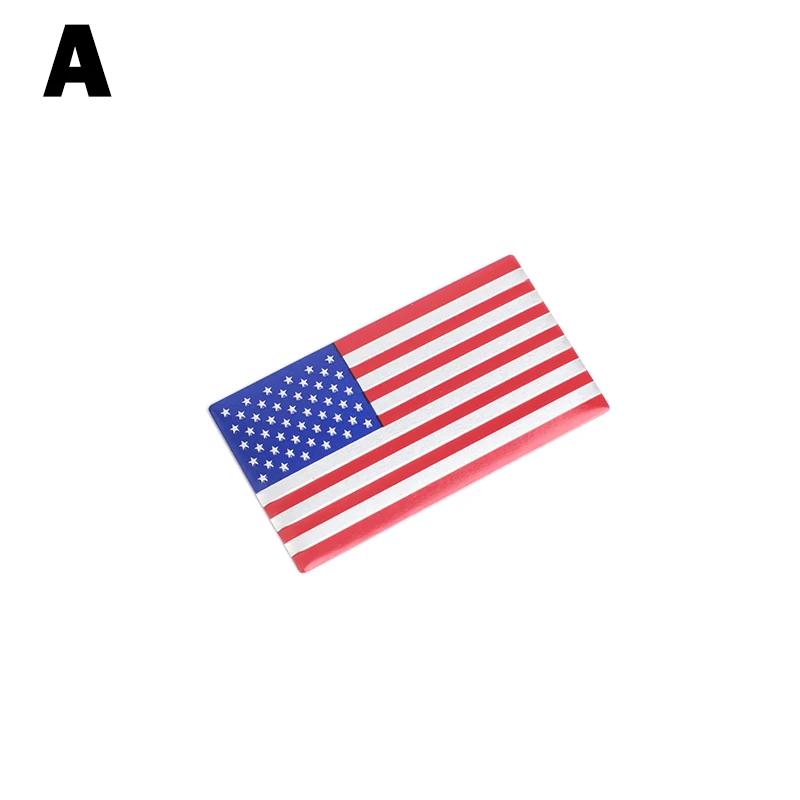 2Pcs Automobile Motorcycle Exterior Accessories United States Of America USA National Flag Aluminum Alloy Emblem Badge Car Stickers