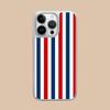 Red Blue Stripe Mobile Phone Case for iPhone 17 16 15 14 13 12 11 Air Pro Max Plus Silver Plating Colorful Cover Luxury Pretty
