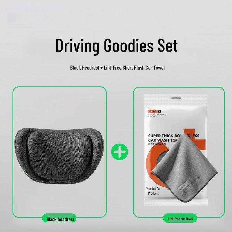 

Dual-Layer Car Neck & Lumbar Support: Comfort Headrest Backrest Cushion Double-layer Headrest + Car Towel
