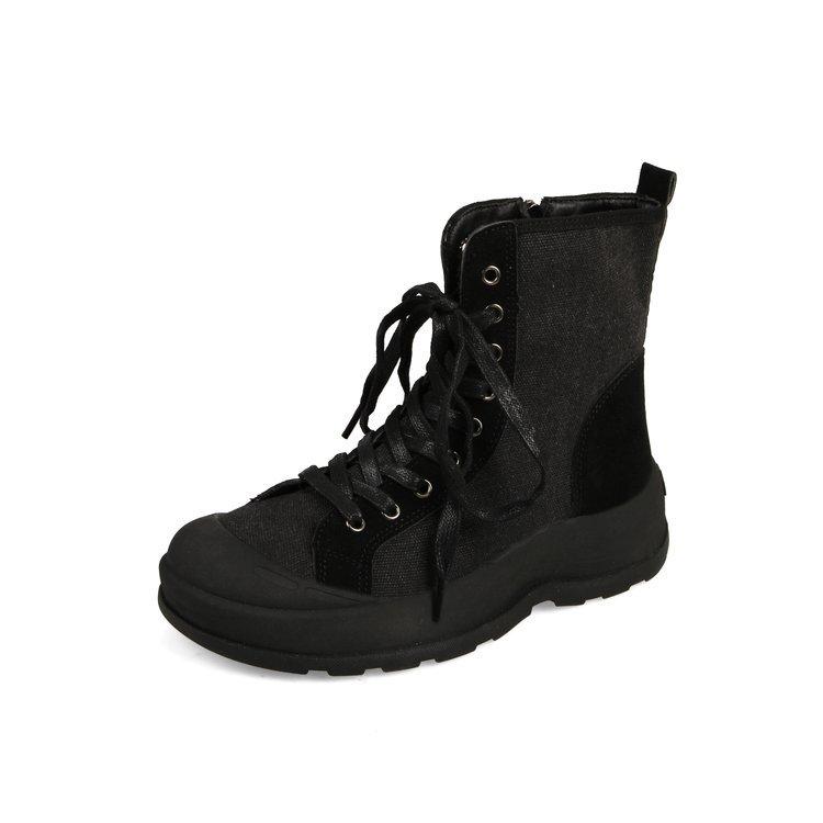 Frosted thick-soled heightening Martin boots women's autumn 2025 new lapel locomotive boots retro British style short boots