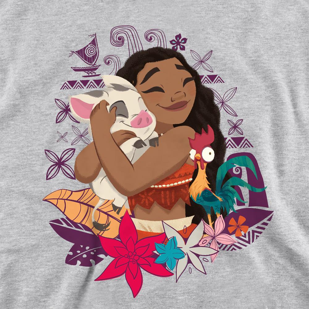 Moana Childrens/Kids Moana, Hei Hei & Pua Love Heather Hoodie