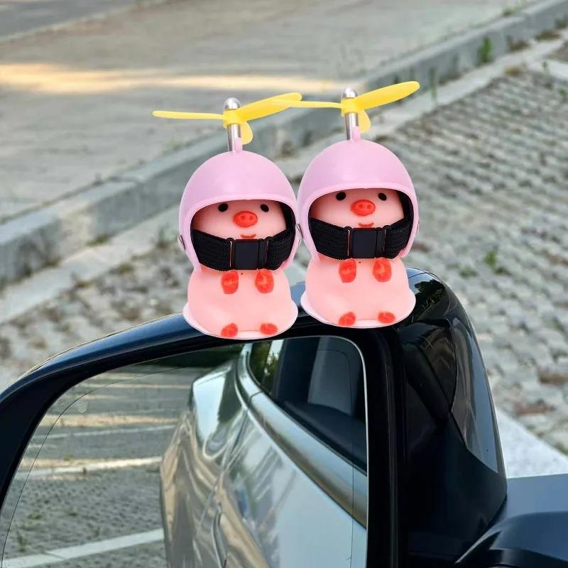 Cute Pig Toy Decor Helmet Decal for Car Motorcycle Decoration Wearing Helmet Car Styling Ornaments Bike Motor Driving Decor