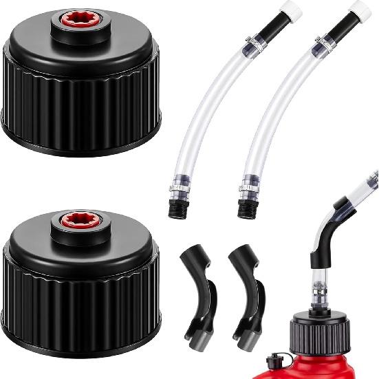 6 Pieces Fuel Filler Jug Hose Racing Fuels Replacement Cap LC2 fuel jug hose Gas Can Cap for 5 Gallon Gas Jug Fuel Tank