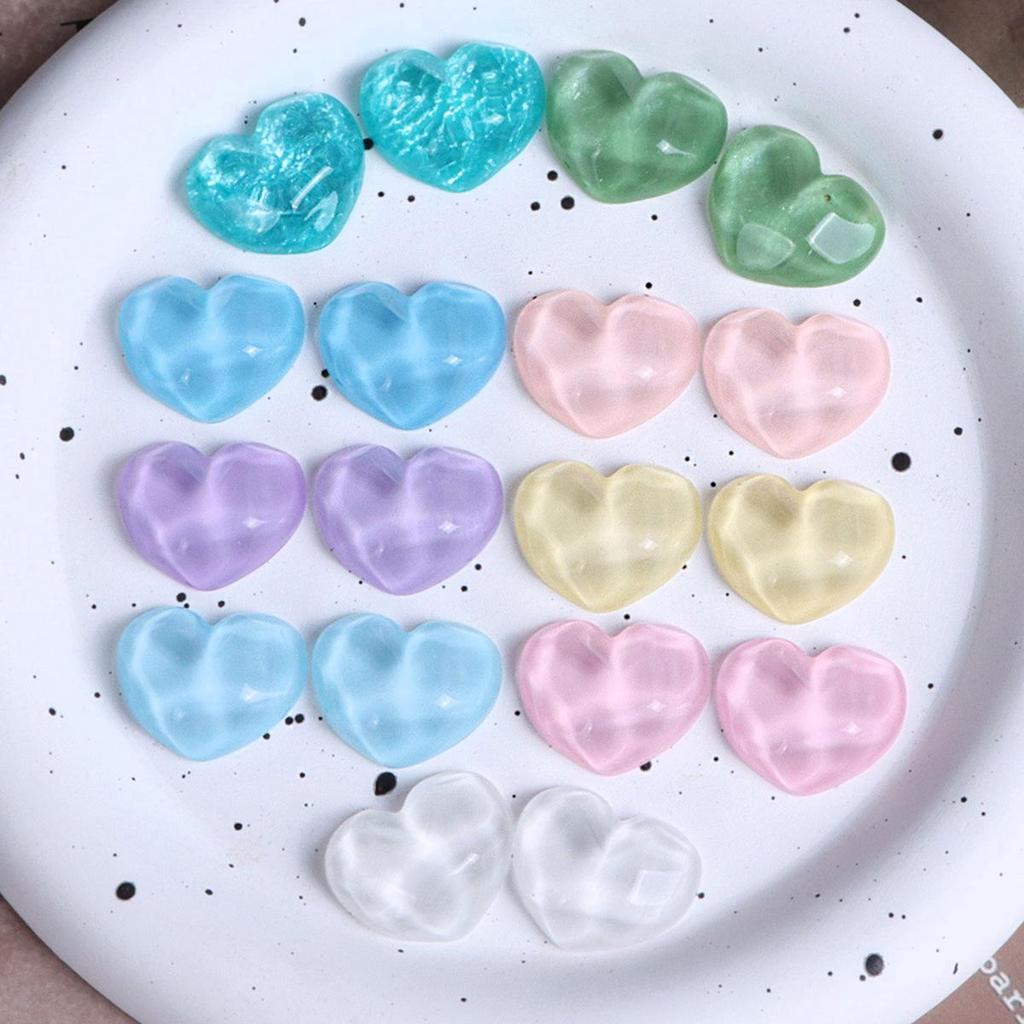 22mm Wavy Heart-Shaped Resin Charms and Hair Accessories