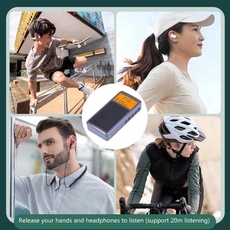 Digital RadioHandheld AM/FM/SW Band Radio with Backlights, Sleep Timer and Digital Alarm Clock for Outdoor Travel Use