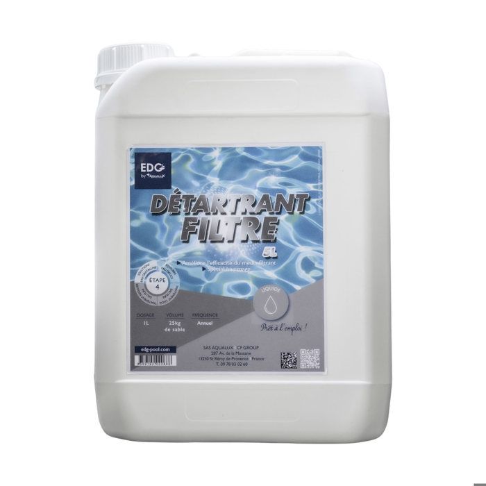 Détartrant Filtre Piscine - EDG - Liquide - 5 Litres - Anti Calcaire Dépôt