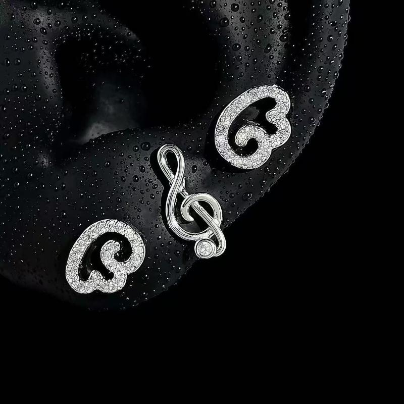 1/2/3Pcs Mini Angel Wings Musical Note Stud Earrings Anti-allergy Fashion Jewelry for Women Office Work Wear Gifts