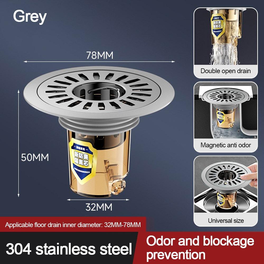 

Знімний ущільнювач з нержавіючої сталі, захист від комах, каналізаційний фільтр-пробка, приладдя для водовідведення сірий