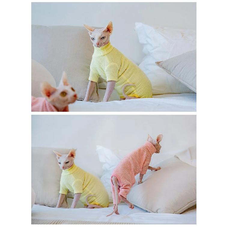 Sphynx Cat Clothes Autumn Winter Warm Pet Cat Jumpsuit Hoodies Soft Kitten Cat Pajamas Costumes For Sphinx Devon Cats