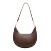 Moon-shaped Moon Underarm Bag Solid Color Women's Hobo Bag Portable Pu Leather Shoulder Bag  Girl