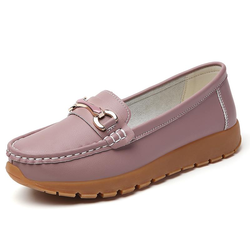 

Женские повседневные туфли-балетки из натуральной кожи больших размеров 36-44, нескользящие весенне-летние сандалии для мам и кожаные туфли 44