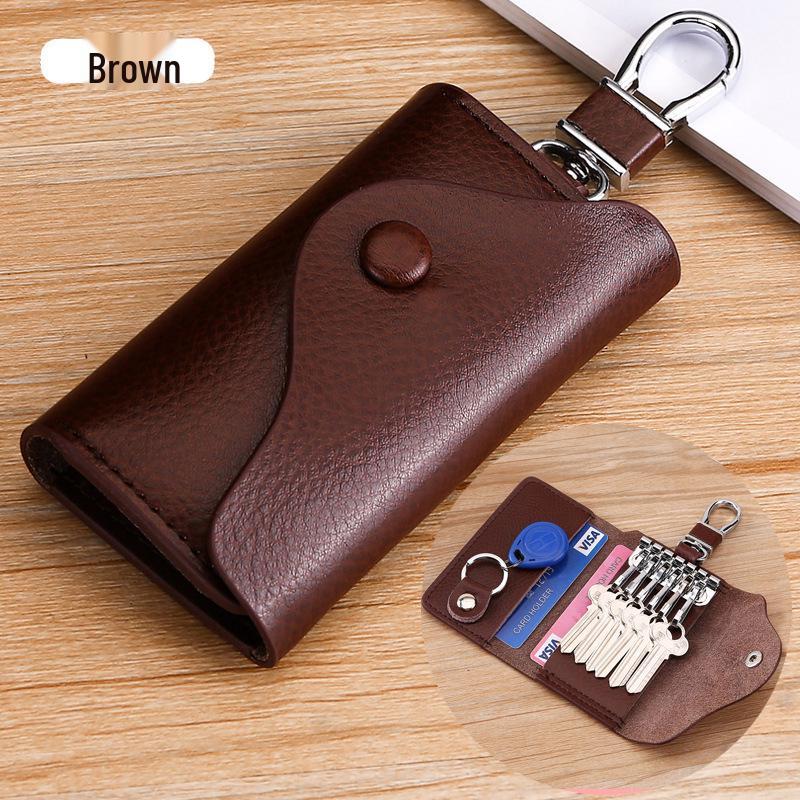 

Многофункциональный держатель для ключей и карт из натуральной кожи - Большая вместимость, поясной дизайн