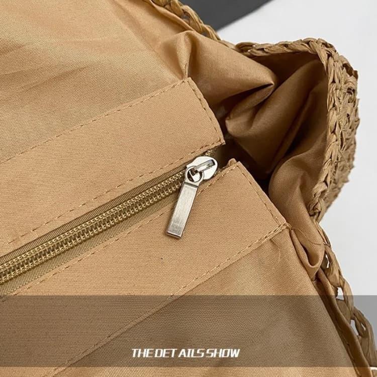 Round Straw Bag Women's Shoulder Beach Bag
