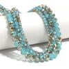 4/6/8mm Faceted Crystal Beads Lake Blue Glass Loose Spacer Beads For Jewelry Making DIY Handmade Bracelet Necklace Accessories