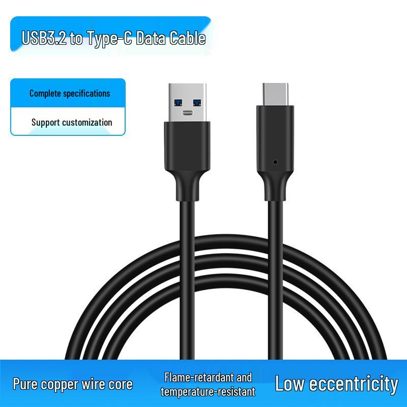 

USB 3.0 to Type-C Fast Charge Data Cable, 3A 60W, 10Gbps for Mobile Phones & Hard Drives 0.15m