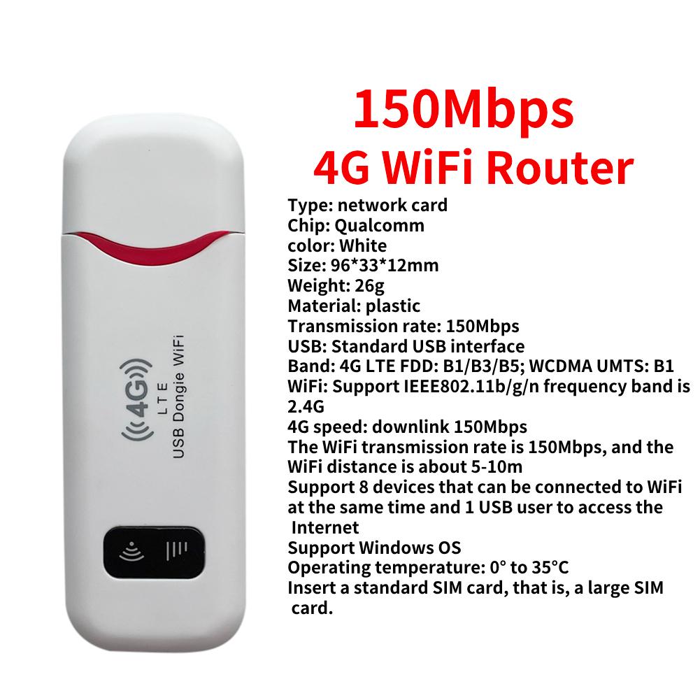 4G LTE Wireless USB Dongle Mobile Broadband 150Mbps Modem Stick 4G Sim Card Wireless Router Home Office Wireless WiFi Adapter