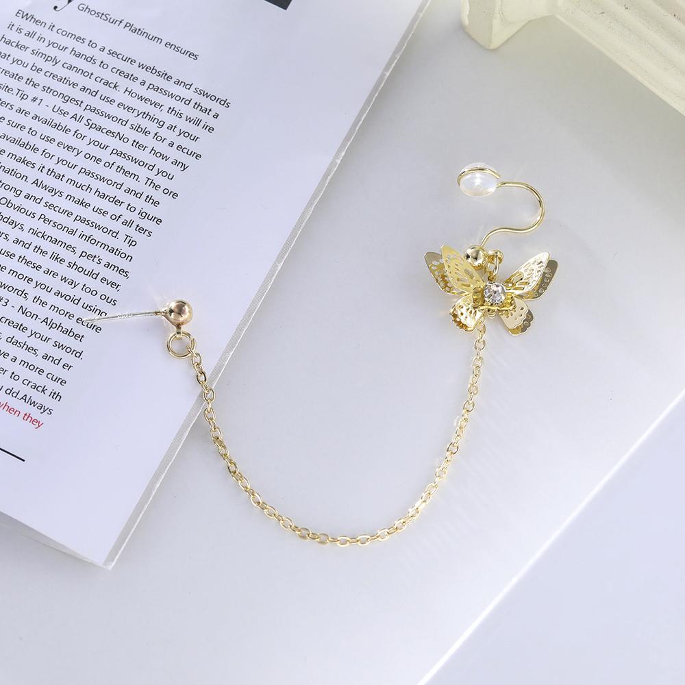 Boucles d'oreilles pour femmes en forme de papillon 2023 Simples Longues à pampilles Douces Brillantes Tendance Boucles d'oreilles pendantes