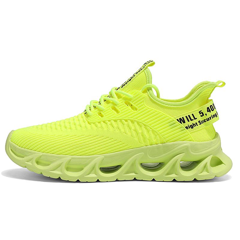 New Fashion Green Platform Shoes Trainers Men Breathable Mesh Men's Running Shoes Big Size 46 Lightweight Sports Sneakers Men