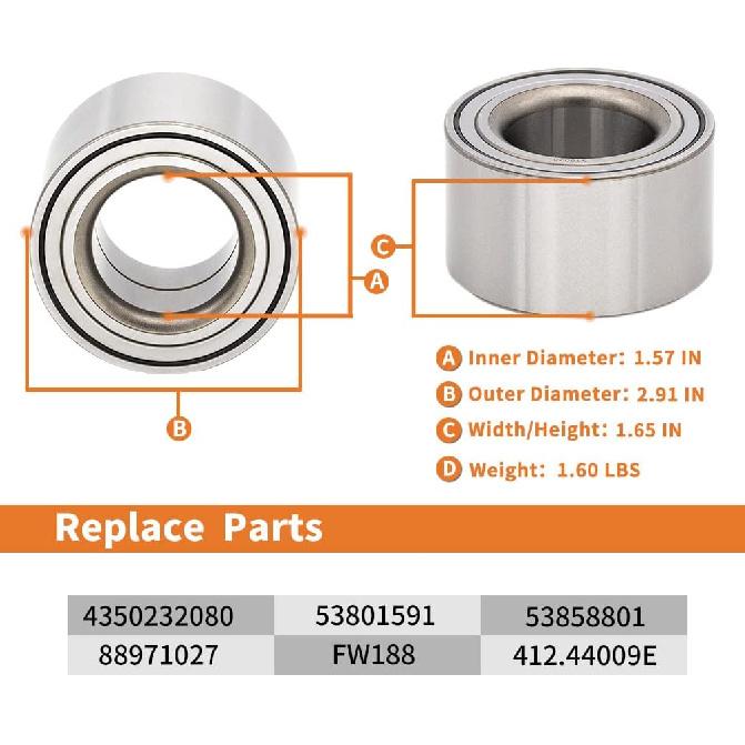 510070 Wheel Hub Bearing Assembly Compatible With Toyota Celica 2000-2005 / Toyota Corolla 2003- / MR2 Spyder 2000-2005 / Prius 2001-2003 / Scion TC