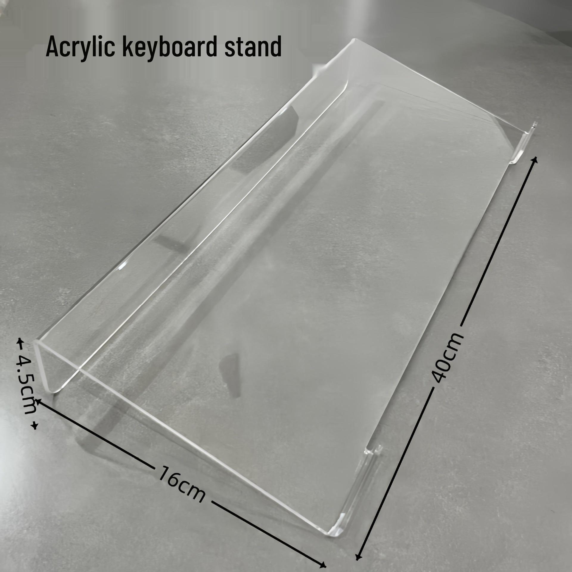 Clear Acrylic Keyboard Stand and Laptop Riser Black 30x13x3cm