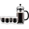 Cafeteira de pistão - BODUM - CONJUNTO CHAMBORD - 8 chávenas 1,0 l + 4 copos PAVINA de parede dupla 25 cl