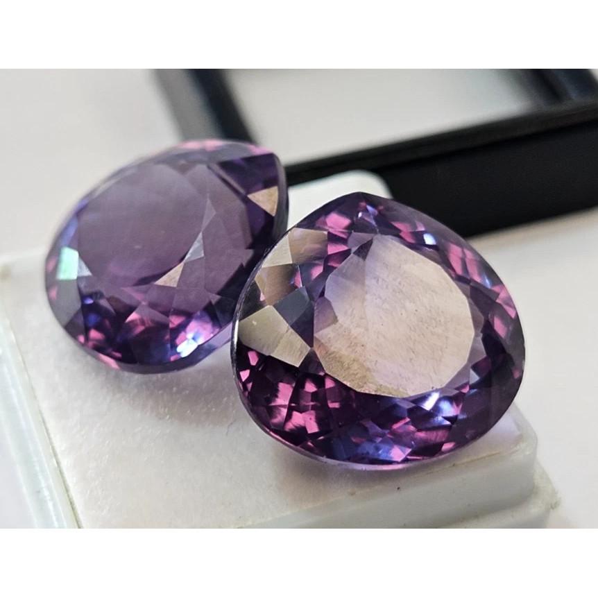 Natural Color Change Alexandrite Pear Cut 40+ Ct Pair Fabulous Loose Gemstone