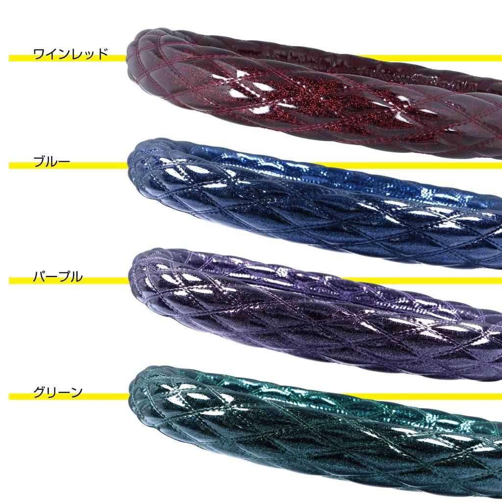 JET INOUE Fuji Double Stitch Steering Wheel Wine Red 586723 Cover, ML-M, Metallic,